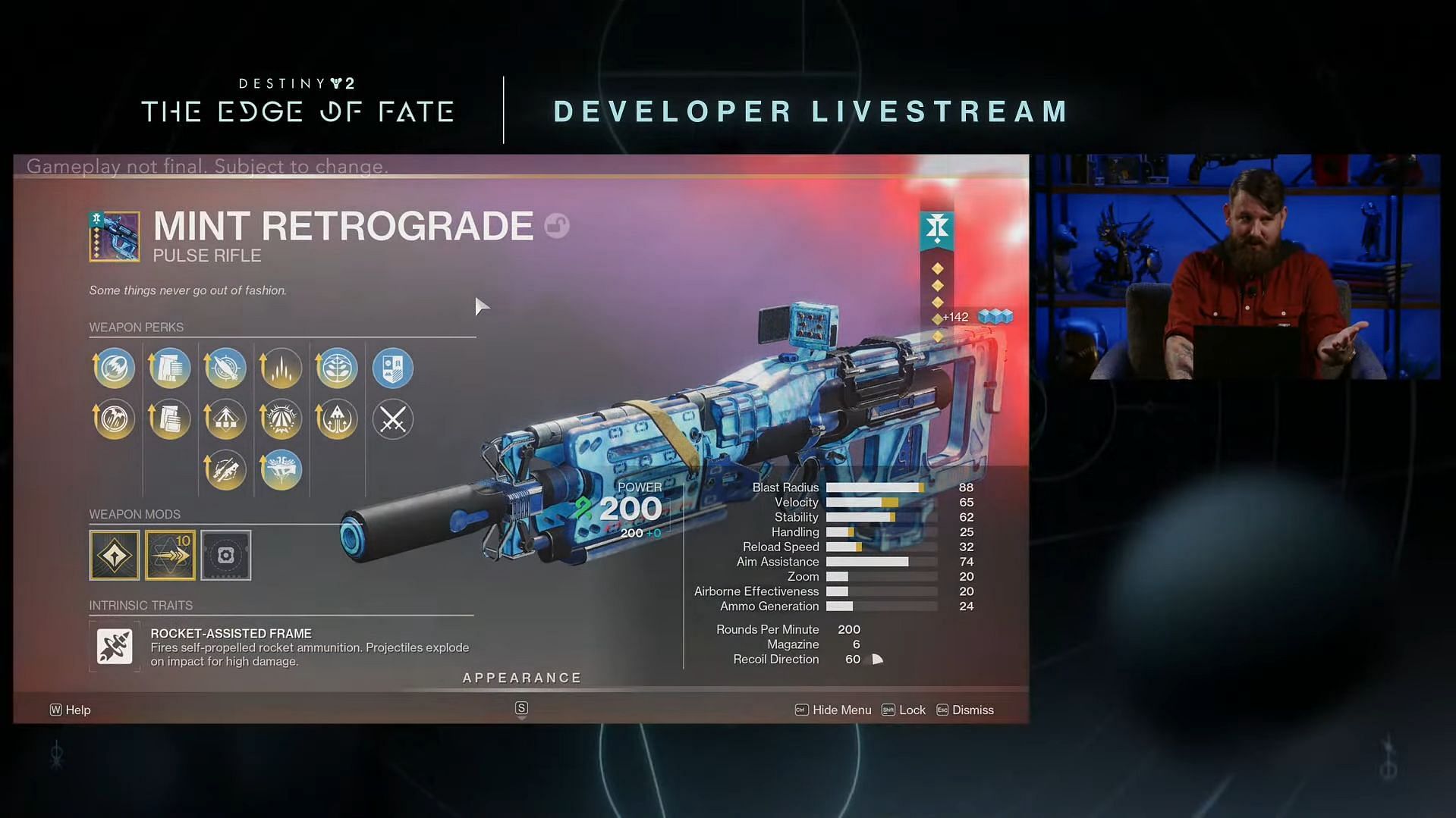 Rocket-assisted Framed Pulse Rifle (Image via Bungie)